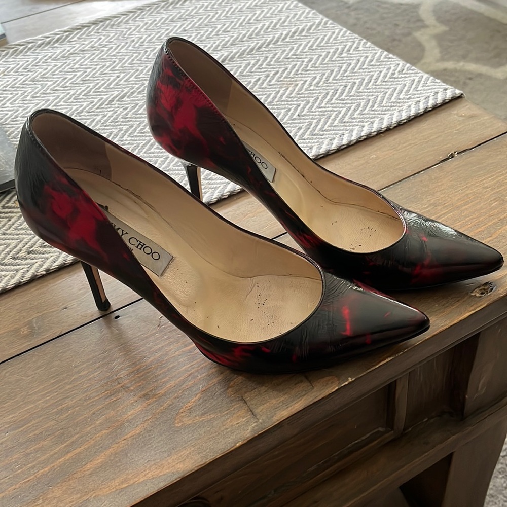 Tie Dye Patent Red Jimmy Choo Heels size 37